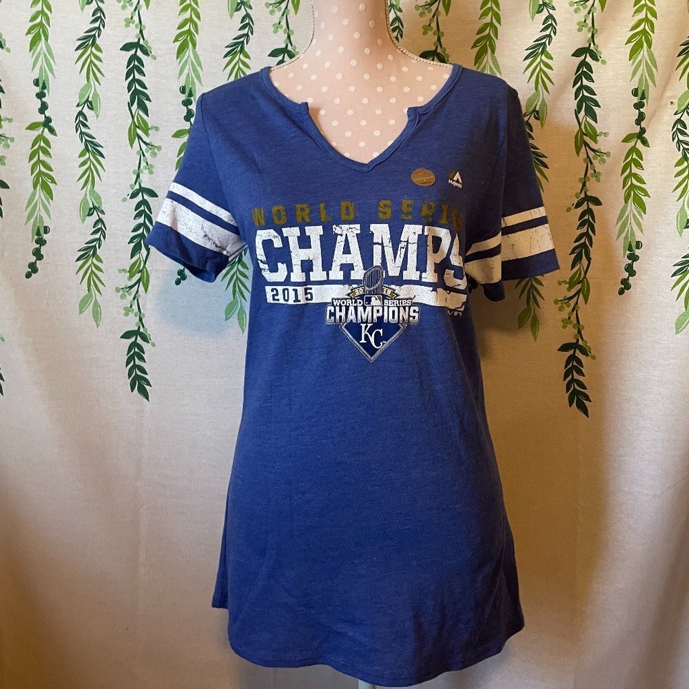 Brand New Kansas City Royals 2015 World Series Champs Shirt Size Large A1